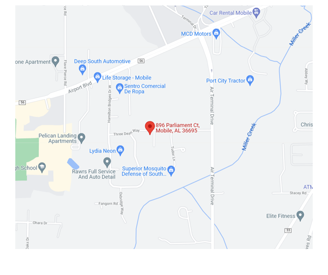 A map of the location of the NFB of Alabama